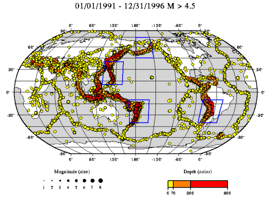 Earthquake zones worldwide