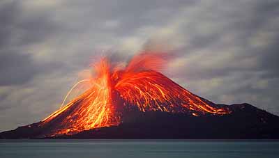 Volcanic island eruption, USGS