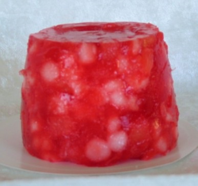 Jell-o magma chamber with fruit as crystals forming in the magma.