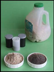 Collecting samples of sand