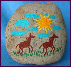 Pictograph on a river rock