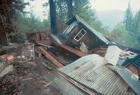 Home near the epicenter of the Loma Prieta earthquake in California. USGS