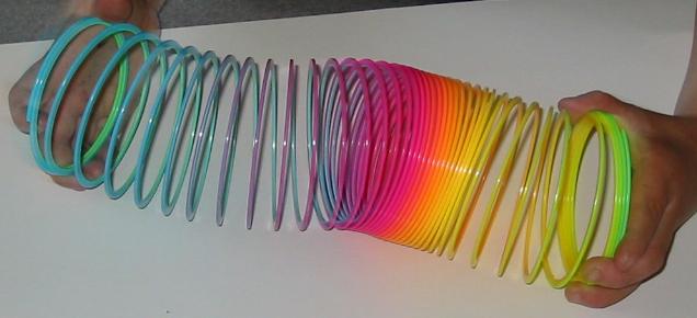 P waves traveling through Slinky