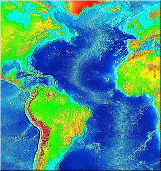 Mid-Atlantic Ridge  runs down center of the Atlantic Ocean NOAA